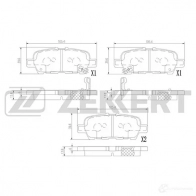 Тормозные колодки дисковые, комплект ZEKKERT BS-1367 U0RG 3 Nissan X-Trail (T32) 3 Кроссовер 2.5 ALL MODE 4x4 i (NT32) 171 л.с. 2013 – наст. время