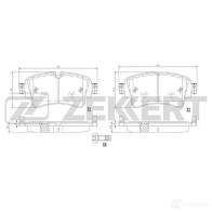 Тормозные колодки дисковые, комплект ZEKKERT DG7 0TQ Audi A5 (F53) 2 Купе 35 TFSI Mild Hybrid 150 л.с. 2019 – наст. время BS-1362
