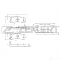 Тормозные колодки дисковые, комплект ZEKKERT E 94HG1 BS-1314 4316287