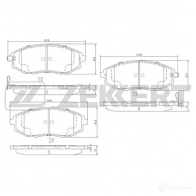 Тормозные колодки дисковые, комплект ZEKKERT W9 JF2 4316286 BS-1313