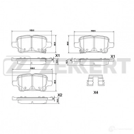 Тормозные колодки дисковые, комплект ZEKKERT Opel Astra (K) 5 Хэтчбек 1.5 CRDI (68) 105 л.с. 2019 – 2025 TR 45ZKN BS-1303