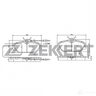 Тормозные колодки дисковые, комплект ZEKKERT BS-1281 Y KOHB 4316276