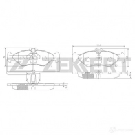 Тормозные колодки дисковые, комплект ZEKKERT BS-1280 Volkswagen LT (2DC) 2 Грузовик 2.5 SDI 75 л.с. 1996 – 2006 M L1AFH