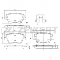 Тормозные колодки дисковые, комплект ZEKKERT BS-1238 L3JQ RDU 1439902231