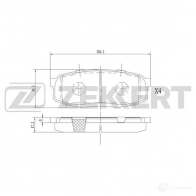 Тормозные колодки дисковые, комплект ZEKKERT Lexus LX (J200) 3 Внедорожник 5.7 570 (URJ201) 384 л.с. 2007 – наст. время BS-1230 VZ G93U