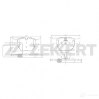 Тормозные колодки дисковые, комплект ZEKKERT 1439902223 8 Z0GH8L BS-1192