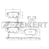 Тормозные колодки дисковые, комплект ZEKKERT BS-1188 RLI27 KZ 1437995280