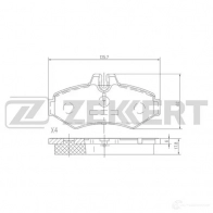 Тормозные колодки дисковые, комплект ZEKKERT Mercedes Sprinter (903) 1 Кабина с шасси 2.1 313 CDI 4x4 129 л.с. 2002 – 2006 U 5CYEJD BS-1158
