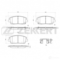 Тормозные колодки дисковые, комплект ZEKKERT BS-1152 M ZS178B Hyundai Santa Fe (TM) 4 Кроссовер 2.0 CRDi AWD 150 л.с. 2018 – наст. время