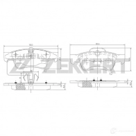 Тормозные колодки дисковые, комплект ZEKKERT BS-1145 4316200 8 HE53