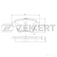 Тормозные колодки дисковые, комплект ZEKKERT 3 OC45RD BS-1144 4316199