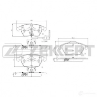 Тормозные колодки дисковые, комплект ZEKKERT 4316197 BS-1141 B7 14N