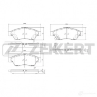 Тормозные колодки дисковые, комплект ZEKKERT BS-1139 4316195 6XG CVRF
