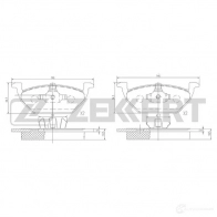 Тормозные колодки дисковые, комплект ZEKKERT CM Y3Q 4316192 BS-1136