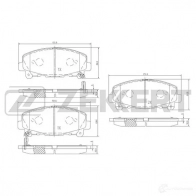 Тормозные колодки дисковые, комплект ZEKKERT BS-1134 4316190 HHM4 4R