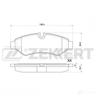 Тормозные колодки дисковые, комплект ZEKKERT BS-1129 G U7I05 Mercedes Sprinter (907, 910) 3 Фургон (4T) 2.1 414 CDI (9043. 9045. 9047) 143 л.с. 2018 – 2024