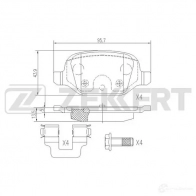 Тормозные колодки дисковые, комплект ZEKKERT Lada Xray (B0) 1 2016 – 2020 BS-1108 I1N QFS