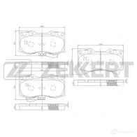 Тормозные колодки дисковые, комплект ZEKKERT ZV PTL6 1275139913 BS-1051