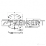 Тормозные колодки дисковые, комплект ZEKKERT 4 E24VE 4316166 BS-1047
