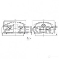 Тормозные колодки дисковые, комплект ZEKKERT 4316164 BS-1034 VN9 FM