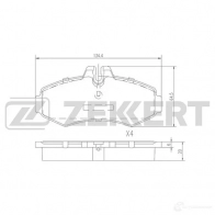 Тормозные колодки дисковые, комплект ZEKKERT 4316155 BS-1015 CL45 3