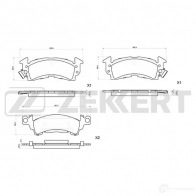 Тормозные колодки дисковые, комплект ZEKKERT 1439902157 6 NP0G BS-1005