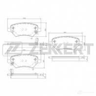 Тормозные колодки дисковые, комплект ZEKKERT BS-1001 93 PN6 4316143