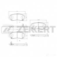 Тормозные колодки дисковые, комплект ZEKKERT EN3Z 2E BS-1000 4316142