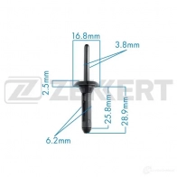 Клипса ZEKKERT 1440207464 P9B A1W BE-1994