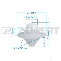 Клипса ZEKKERT BE-1727 62LEN T Peugeot Expert 3 (V, EMP2) Фургон 2.0 BlueHDi 150 л.с. 2016 – 2024