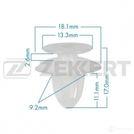 Клипса ZEKKERT 6 KXL2C7 Bmw 3 (E91) 5 Универсал 2.0 320 i 150 л.с. 2005 – 2012 BE-1211