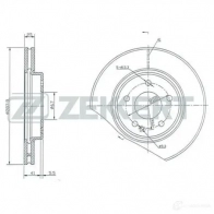 Тормозной диск ZEKKERT BS-5061 A0LV5 SE Mercedes C-Class (S203) 2 Универсал 1.8 C 200 CGI Kompressor (2043) 170 л.с. 2003 – 2007