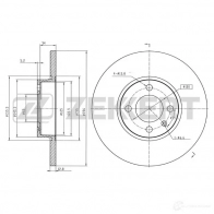 Тормозной диск ZEKKERT BS-5089B S CPR0FL Chery Amulet (A15) 1 2003 – 2010