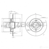 Тормозной диск ZEKKERT Peugeot BS-5216BZ Y 93K38Y