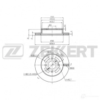 Тормозной диск ZEKKERT BS-5365 4316817 2Q04 R