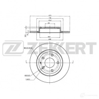 Тормозной диск ZEKKERT BS-5819 1275159623 GM5UW 88