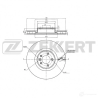 Тормозной диск ZEKKERT O 9GWWRJ BS-5889 Land Rover Range Rover Sport 1 (L320) Внедорожник 5.0 4x4 510 л.с. 2009 – 2013