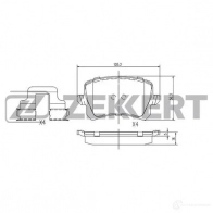 Тормозные колодки дисковые, комплект ZEKKERT BS-1168 V YG5T 4316221