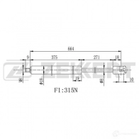 Амортизатор капота ZEKKERT Renault Megane (DZ) 3 Купе 1.6 16V (DZ0H) 101 л.с. 2008 – 2024 6 ROPGQ GF-2329