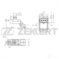 Датчик абсолютного давления ZEKKERT XW 0KW0 Volvo XC90 1 (275) Кроссовер 3.2 AWD 243 л.с. 2010 – 2012 SE-1054