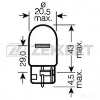 Лампа накаливания ZEKKERT LP-1150 Infiniti FX (S51) 2 Кроссовер 3.5 35 AWD 279 л.с. 2008 – 2009 42H WA