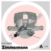 Тормозной суппорт ZIMMERMANN 540150068 S AHCY 907185