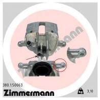 Тормозной суппорт ZIMMERMANN XQV7Z WG 906302 380150063