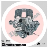 Тормозной суппорт ZIMMERMANN 100410081 WA1ZX 4 Audi A4 (B5) 1 Универсал 1.8 T Quattro 180 л.с. 1997 – 2001