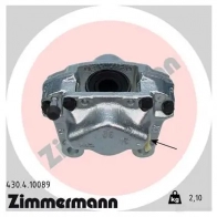 Тормозной суппорт ZIMMERMANN 430410089 Opel Vectra (B) 2 Седан 2.5 i 500 (F19) 194 л.с. 1998 – 2000 8VS Q88M