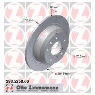 Тормозной диск ZIMMERMANN 290225800 906149 S0 O994