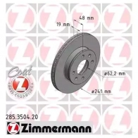 Тормозной диск ZIMMERMANN 285350420 IK XOA 906104