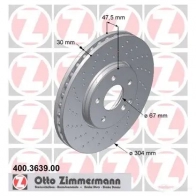 Тормозной диск ZIMMERMANN IC XMUTA 400363900 906514