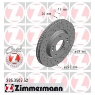 Тормозной диск ZIMMERMANN 285350752 ERPMS E 906110