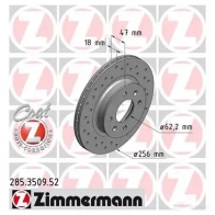Тормозной диск ZIMMERMANN 906114 OR3GHY C 285350952